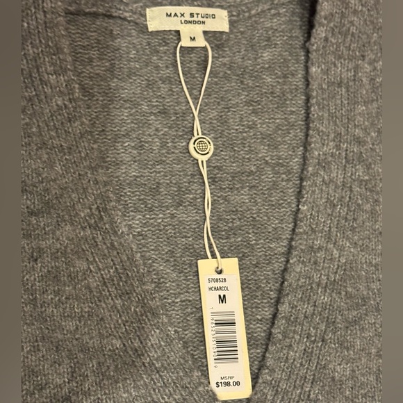 Max Studio Charcoal Cardigan Sweater - Picture 2 of 6